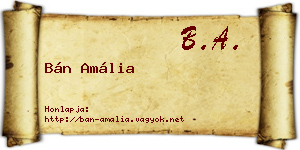 Bán Amália névjegykártya